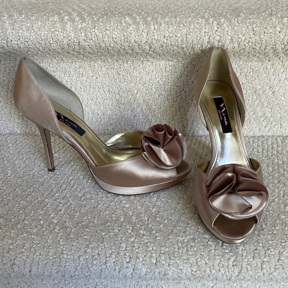 Nina peep toe heels